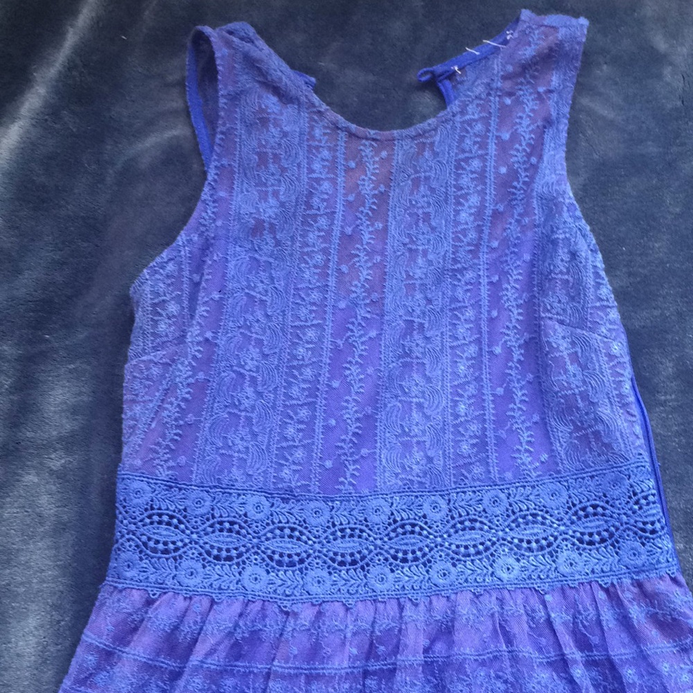 Blue Lace Mini Dress